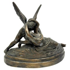 Cupid & Psyche Bronze Neoclassical Grand Tour Souvenir Bronze after Canova