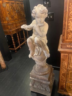 Cupid Statue on Pedestal