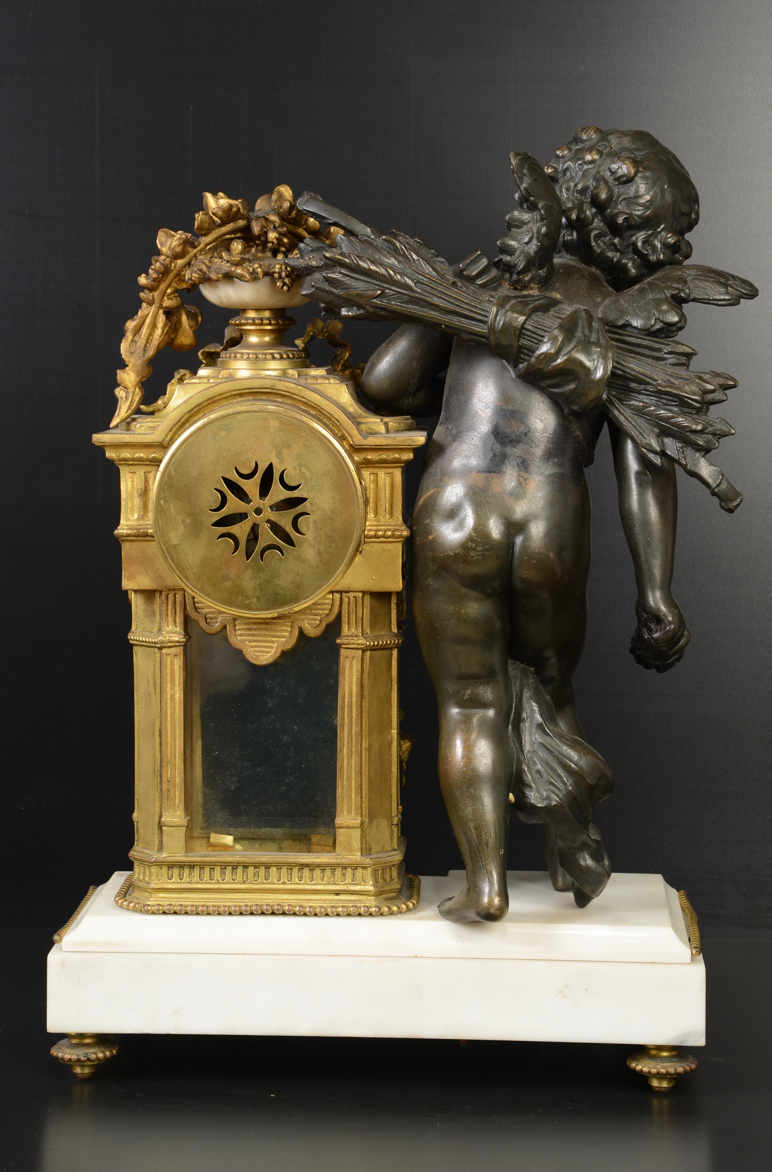 Neoclassical Cupid, Table Clock; France, 19th Century