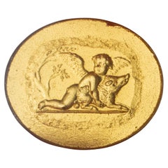 Cupid with boar. Glass. 19th century.