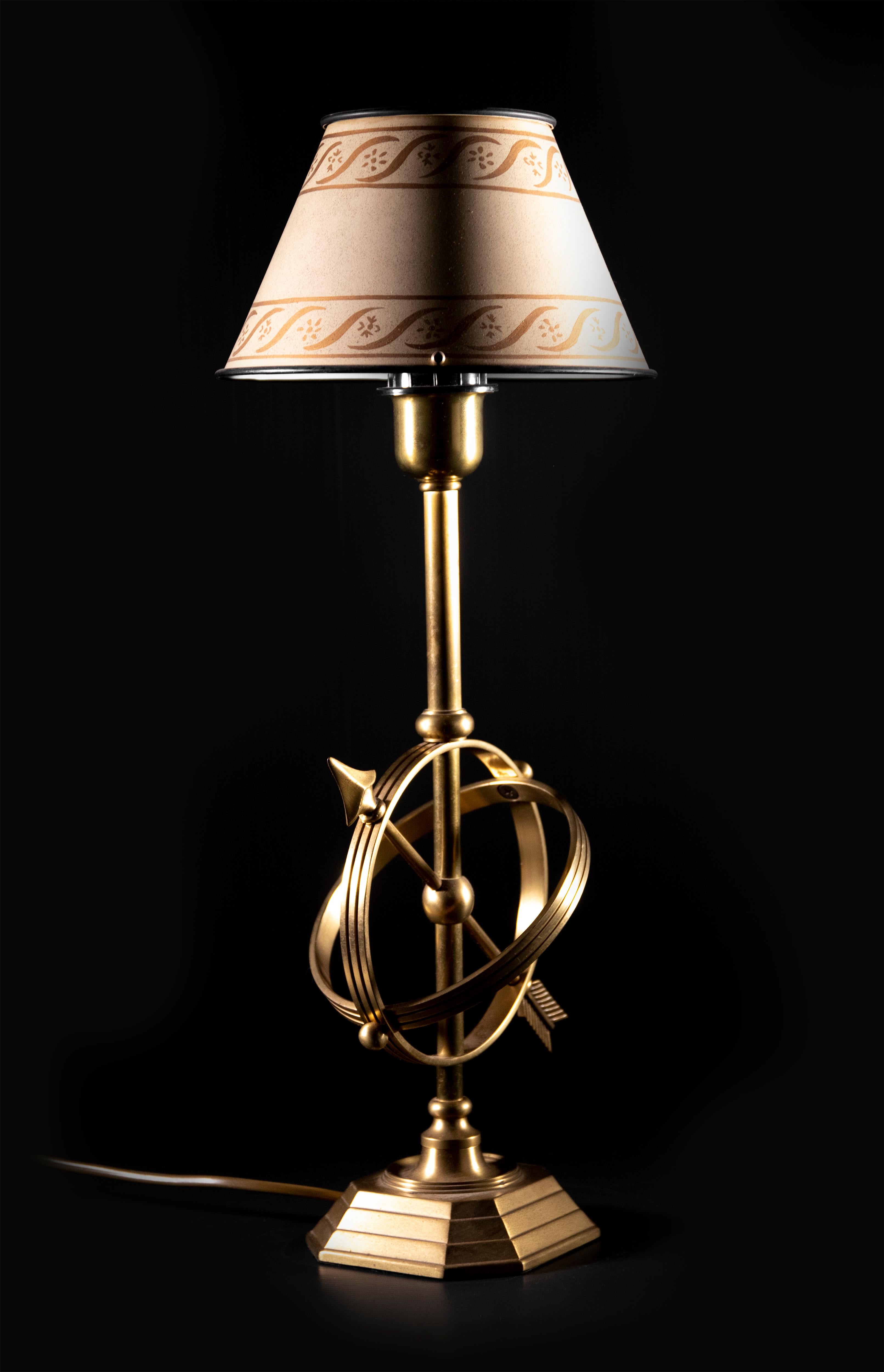Cupido Brass Table Lamp, Italy Mid-20th Century In Good Condition In Roma, IT