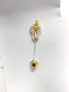 La freccia di Cupido - Diamante a forma di scudo incastonato con diamanti marroni Tapper e Radiant