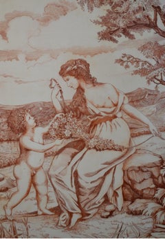 Wall Panel, Oval Scagliola Artwork Handmade in Italy by Cupioli available