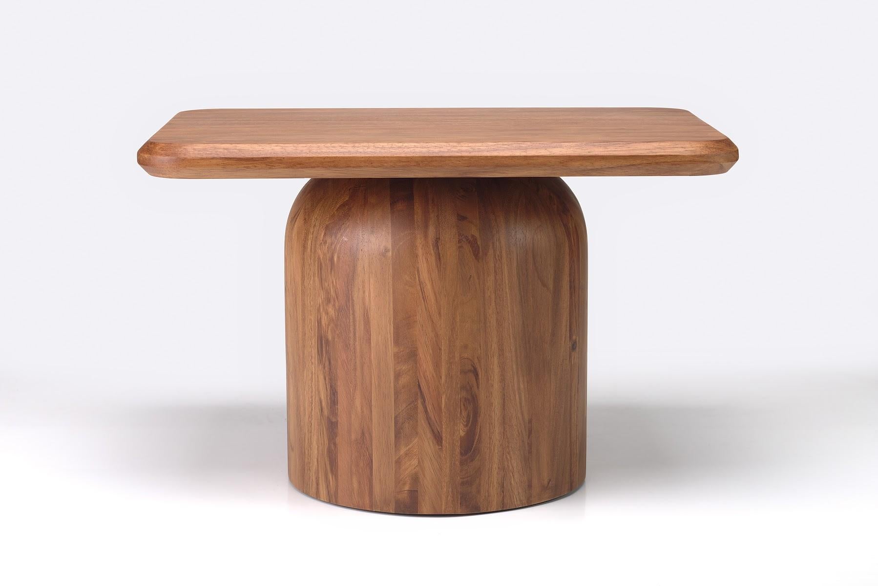 Modern Cupola Cluster of 3 Tables in Conacaste Wood For Sale
