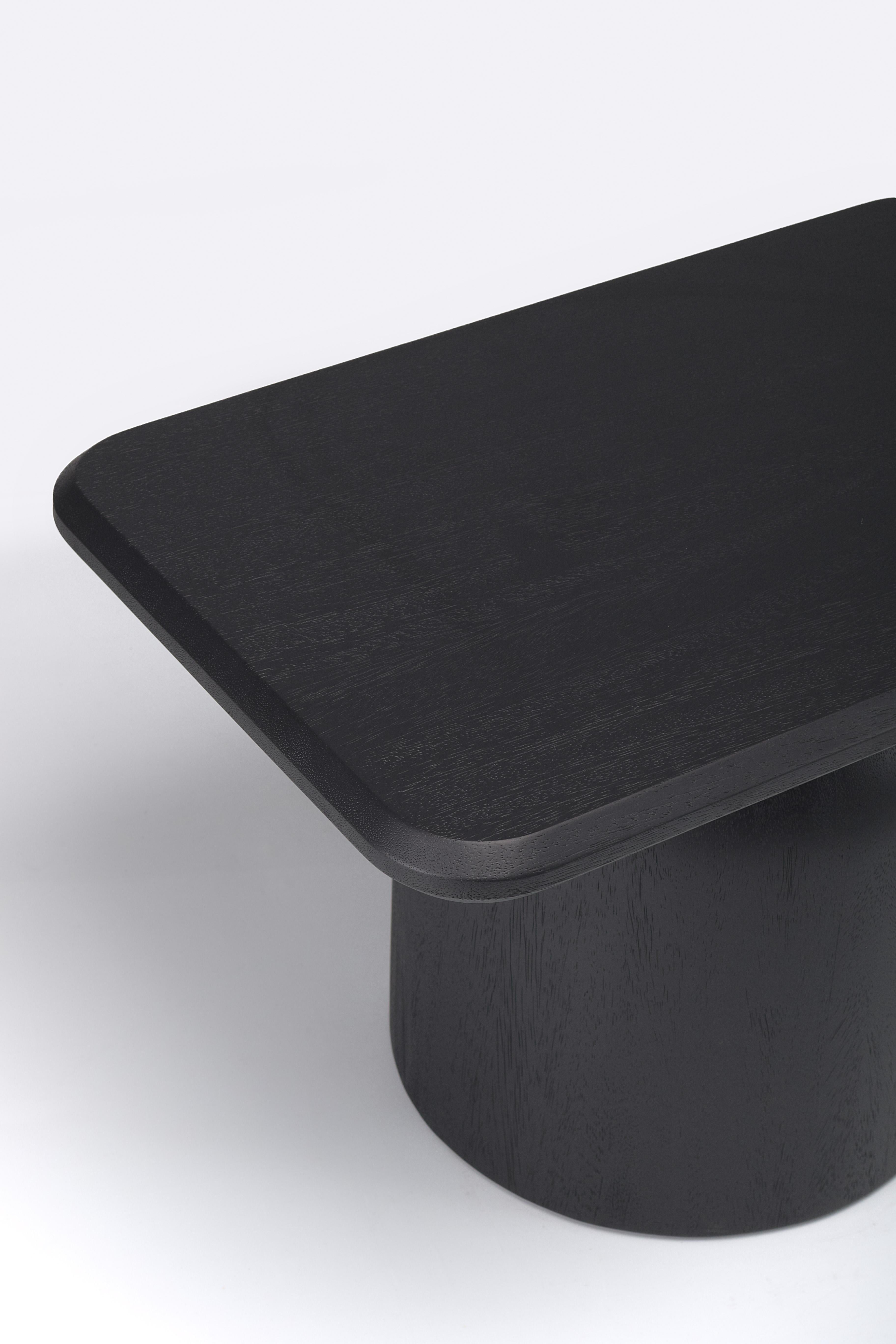 Brushed Cupola Rectangular Table Black Stain For Sale