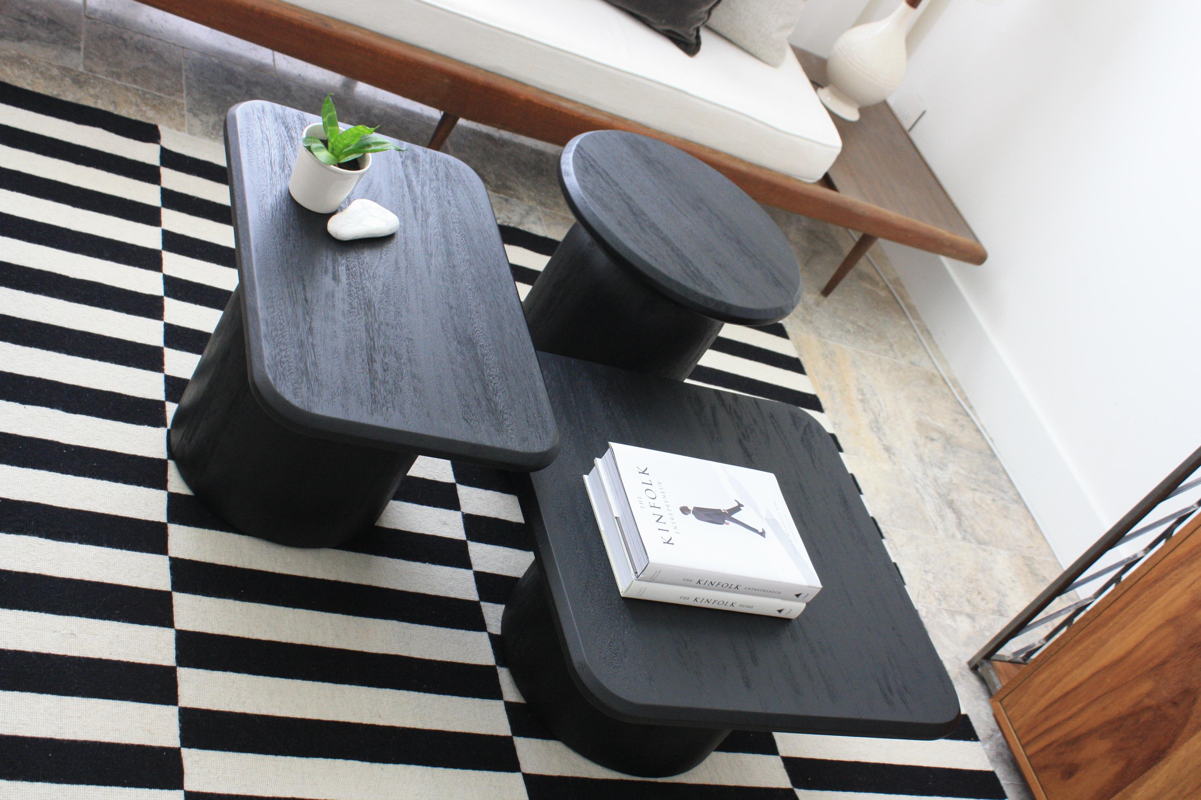 Guatemalan Cupola Round Table Black Stain For Sale
