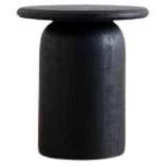 Table ronde Cupola en bois de guanacaste teinté noir