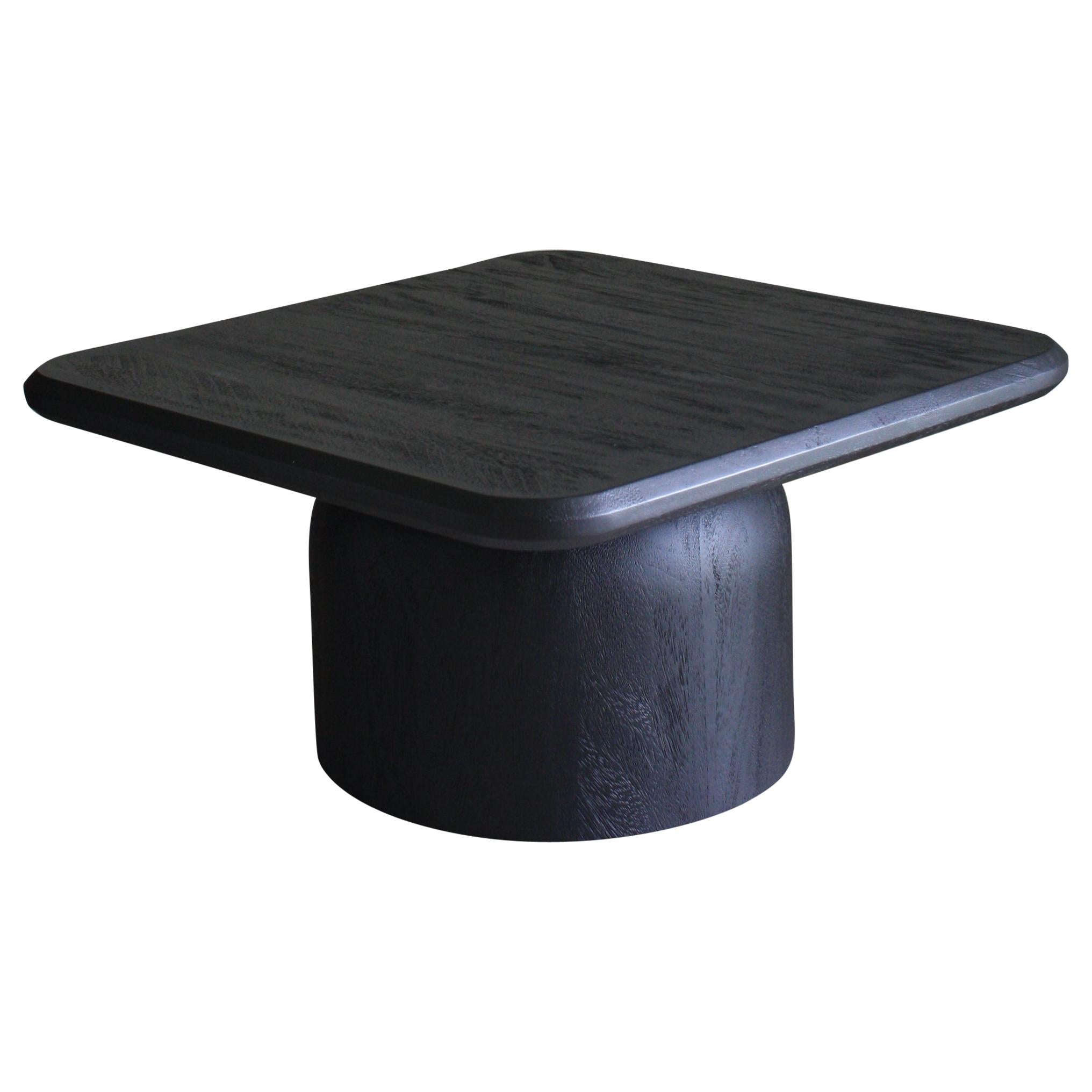 Table carrée Cupola teinture noire en vente