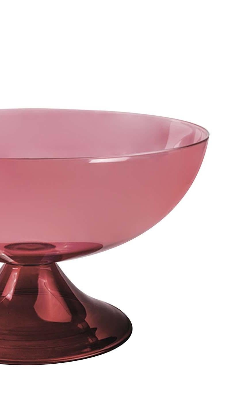 Italian Cuppone Red Glass Bowl by Aldo Cibic