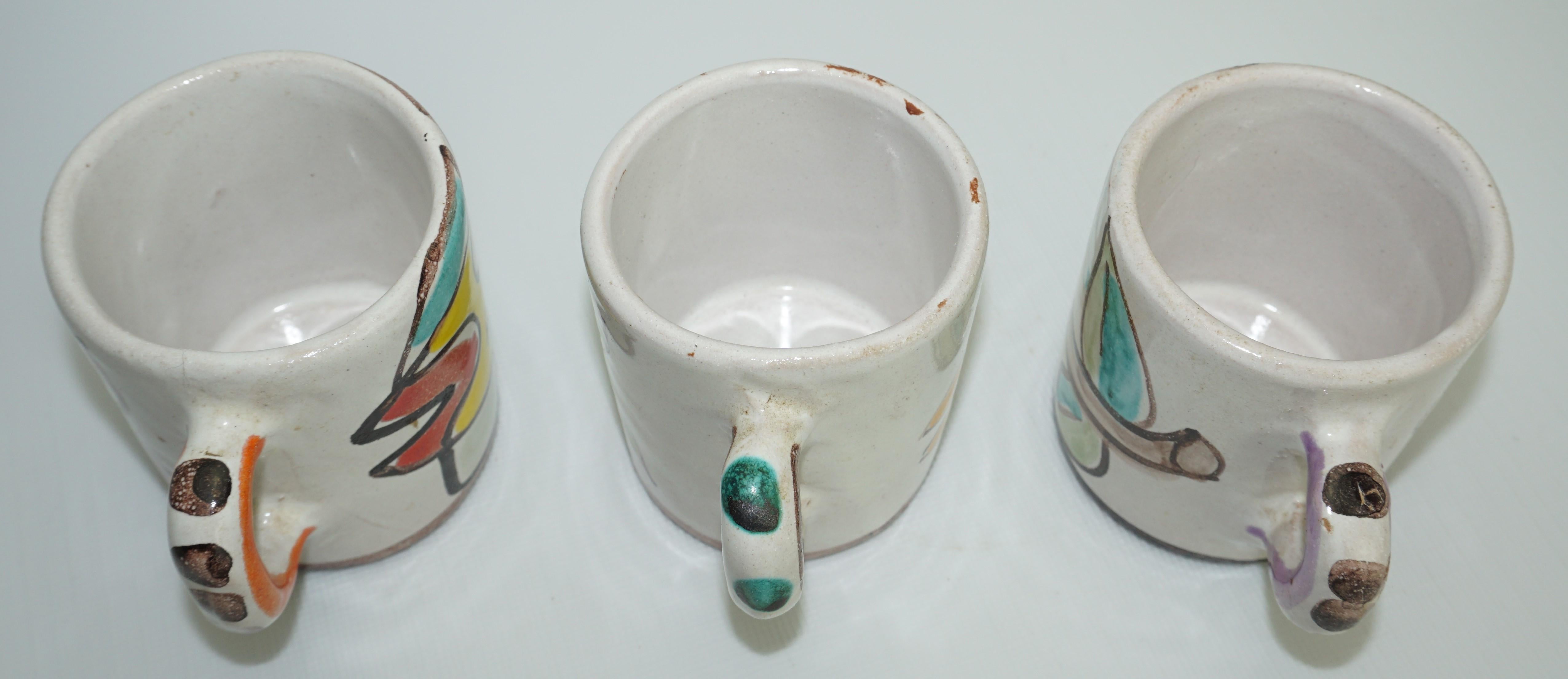 Hand-Crafted Cups by Giovanni DeSimone, Italy, C 1960, Expresso Cups