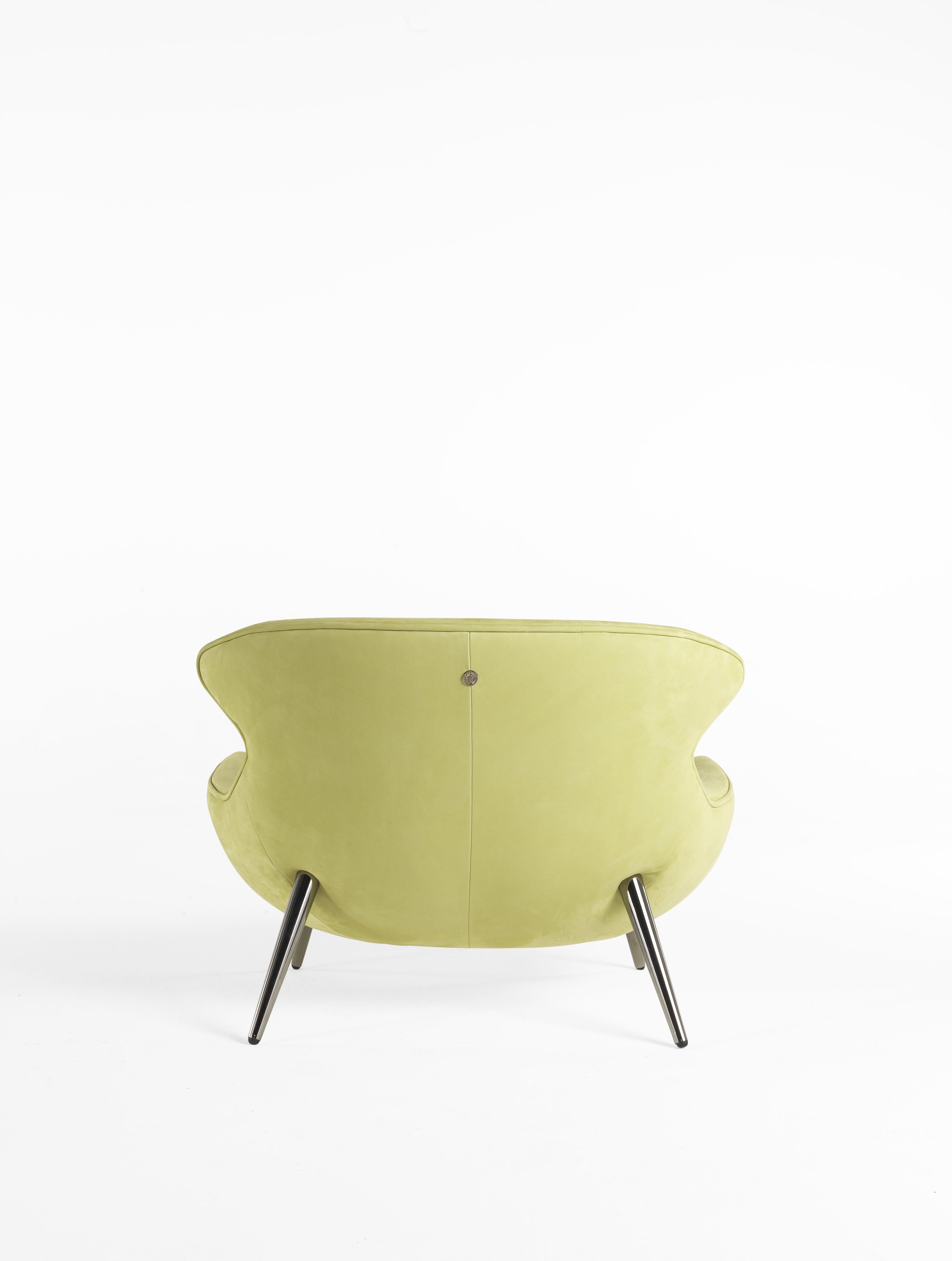 Modern 21st Century Curacao Armchair in Leather by Roberto Cavalli Home Interiors For Sale