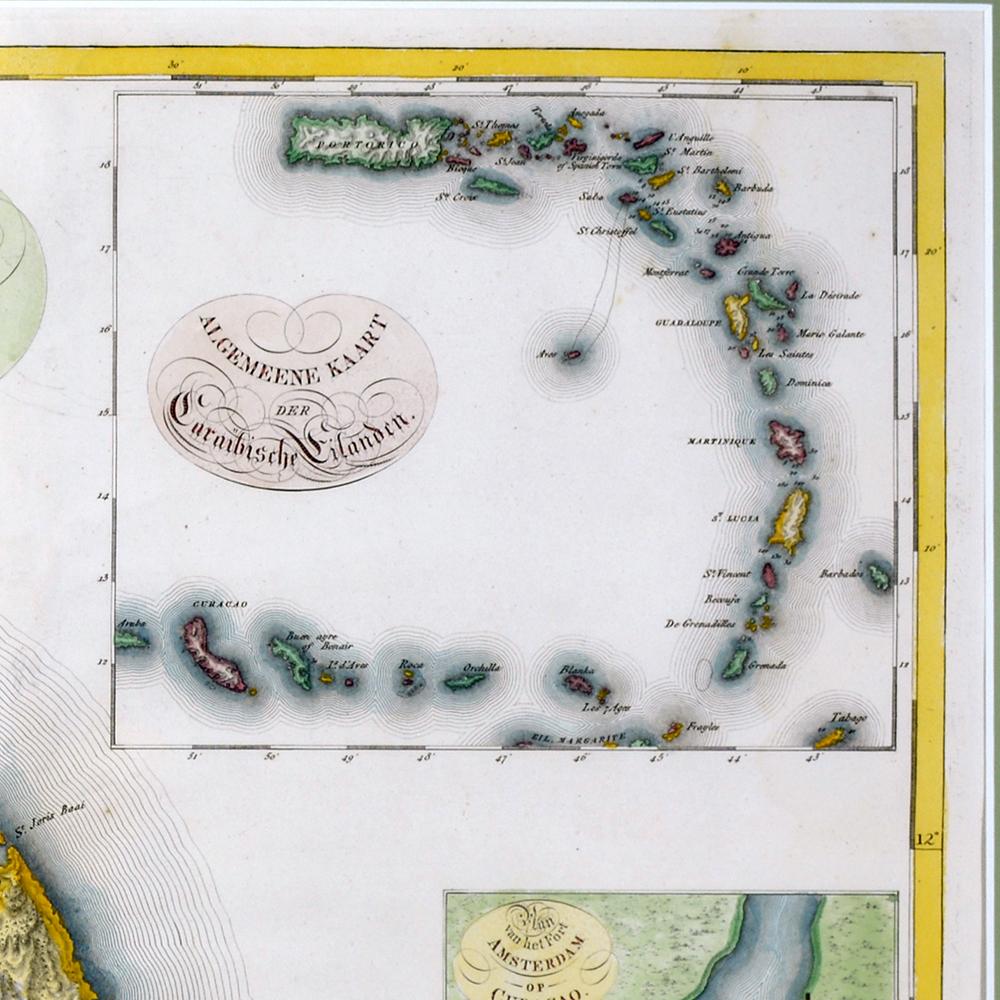 Dutch Curaçao map - C. van Baarsel en zoon For Sale