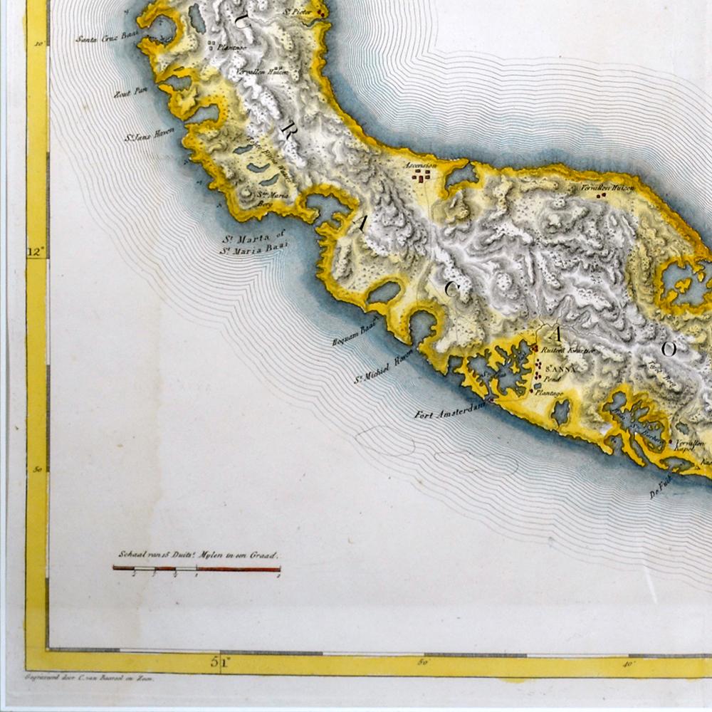 Curaçao map - C. van Baarsel en zoon In Good Condition For Sale In UTRECHT, UT