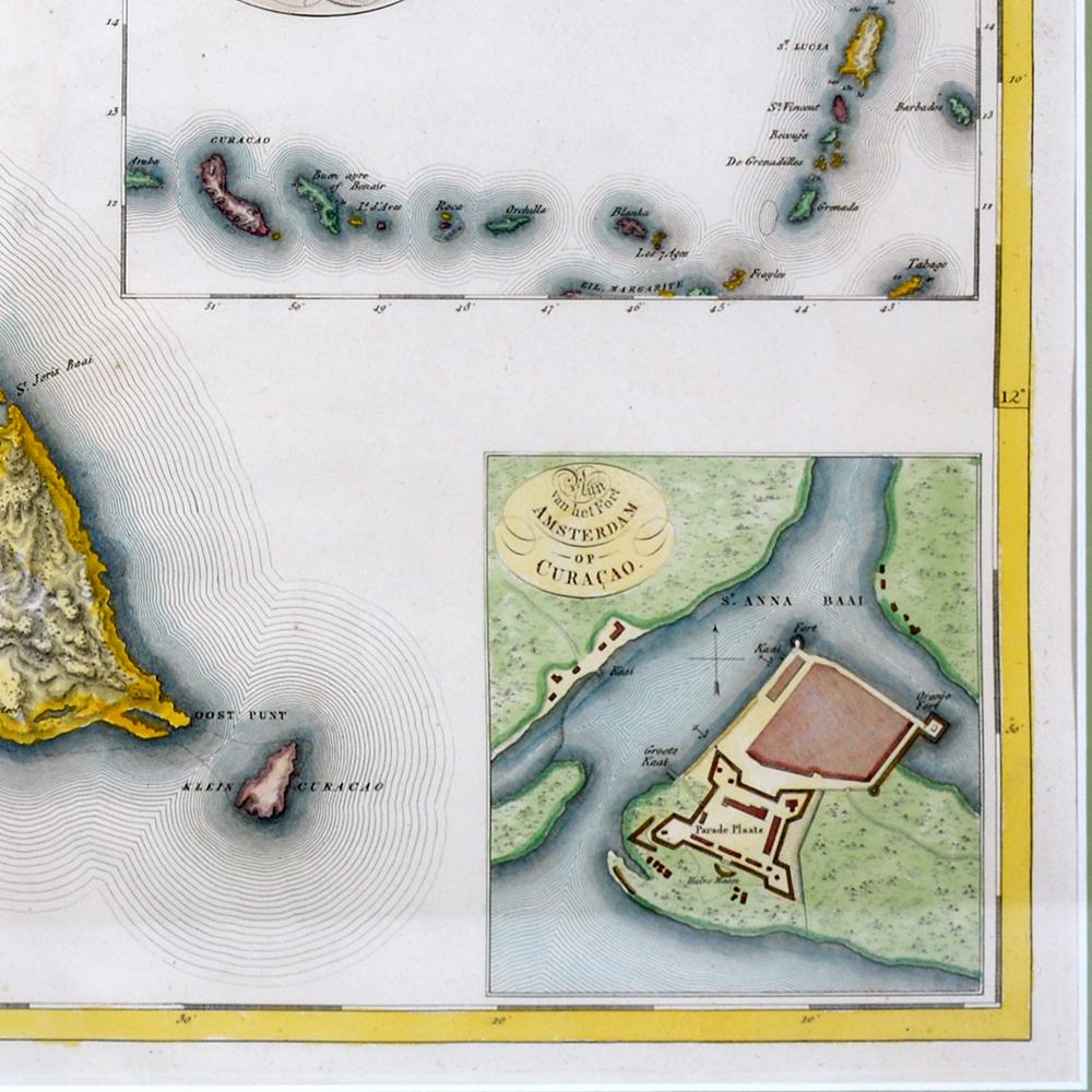 Early 19th Century Curaçao map - C. van Baarsel en zoon For Sale