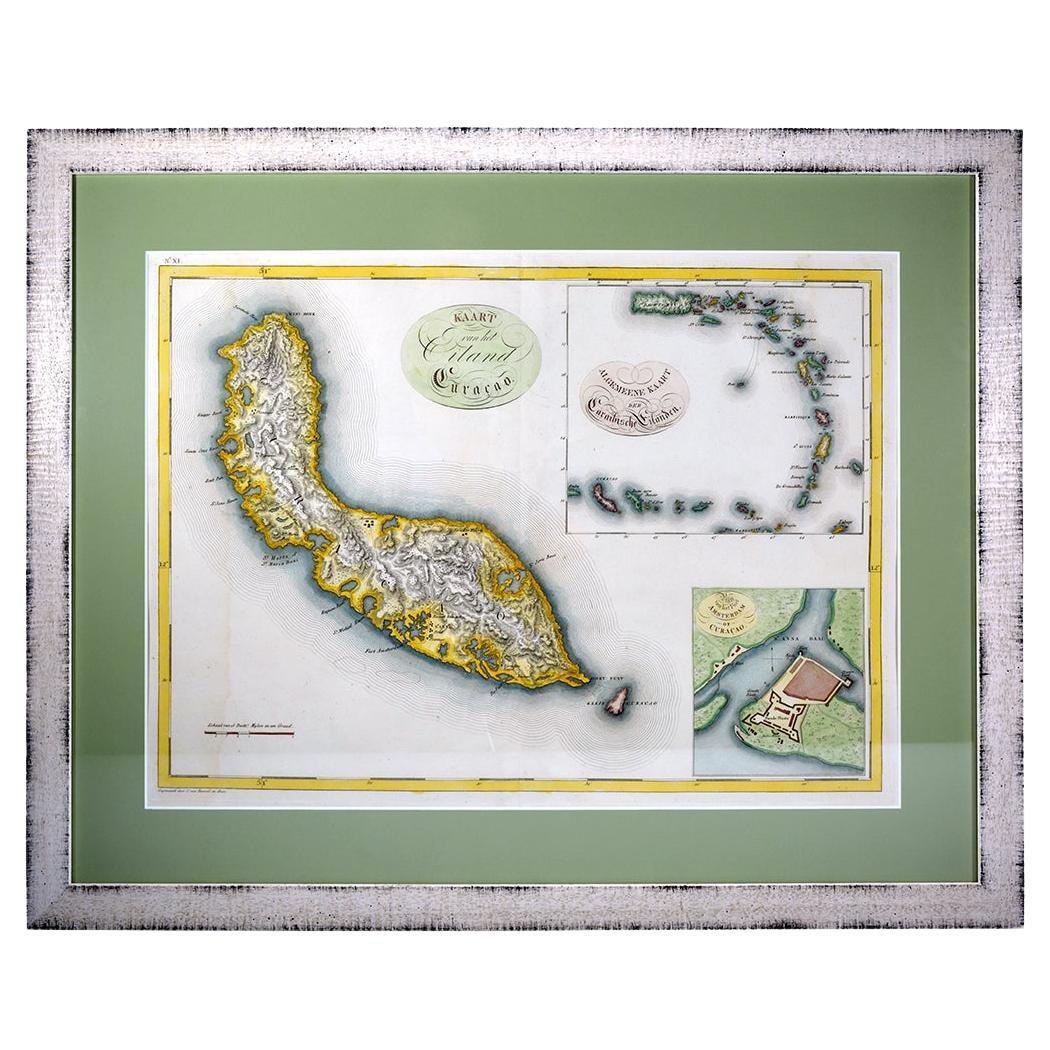 Curaçao map - C. van Baarsel en zoon For Sale