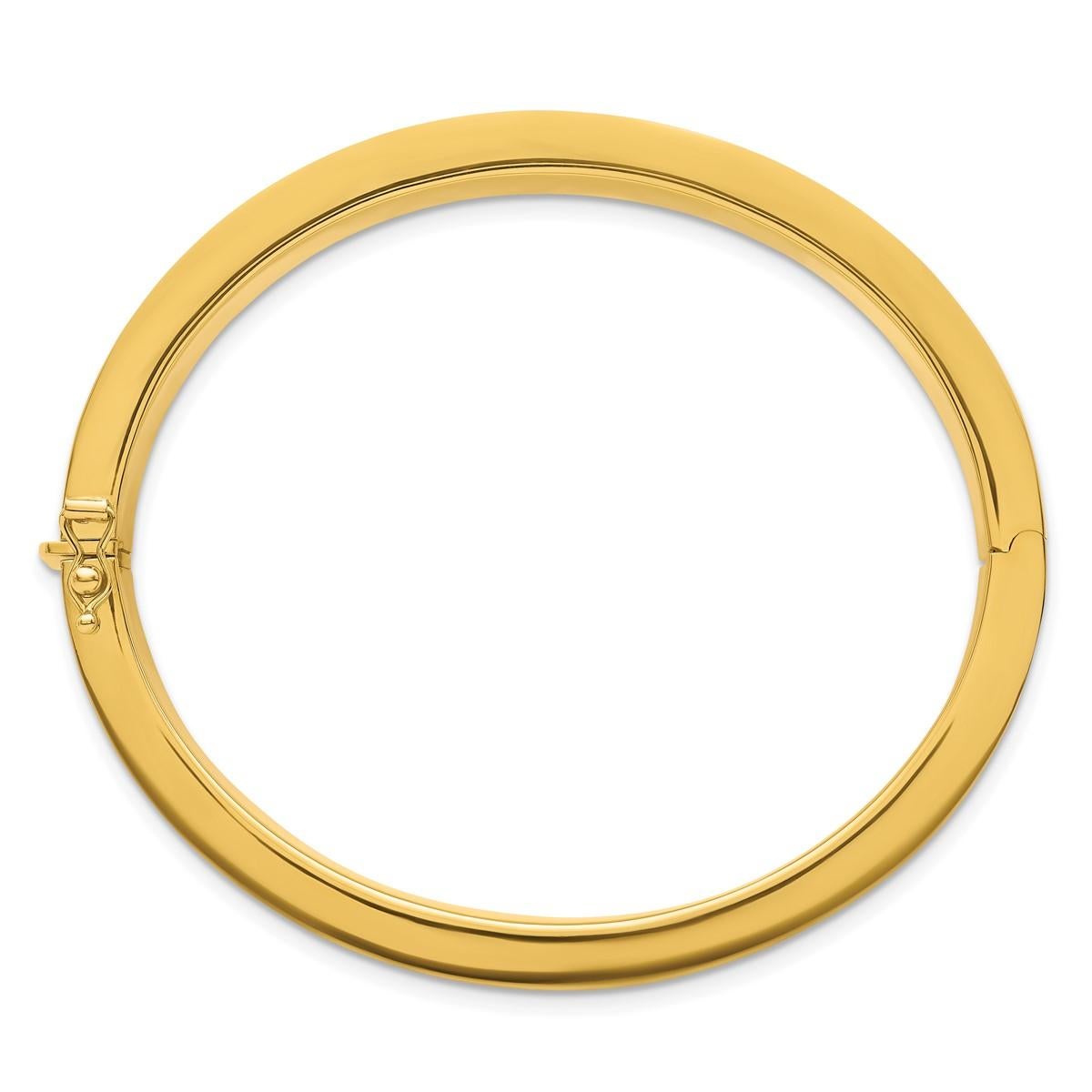 Pureté du métal : 14k  
Pays d'origine : Italie
Métal Poids : 38.5 grammes
Mesures : 15,7 mm de large x 7,25 pouces

Ce bracelet en or jaune 14 carats est un magnifique bijou en or jaune 14 carats de haute qualité. Le bracelet est conçu dans un