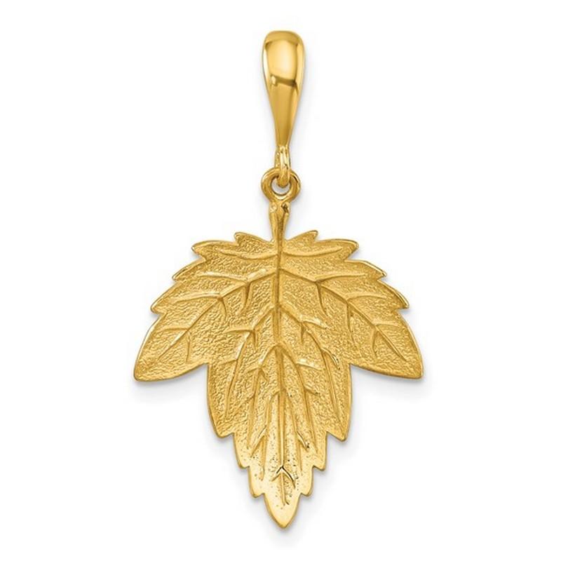 Poinçon de métal : 14k
Mesures : 19 mm de large x 25 mm de long
Pays d'origine : Italie
Chaîne : Non inclus
Poids : 1.8 grammes
Certificat d'authenticité inclus

Ce pendentif grande feuille d'érable en or jaune 14k italien texturé est un bijou
