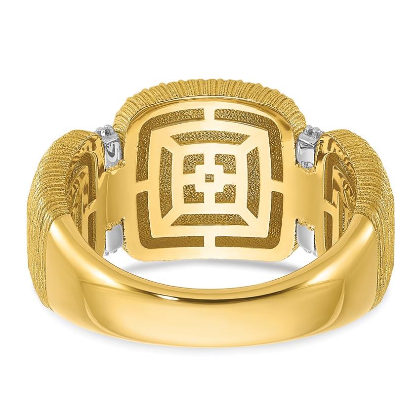 Moderne Curata, bague fantaisie texturée en or jaune 18 carats avec diamants 1/8 carat en vente