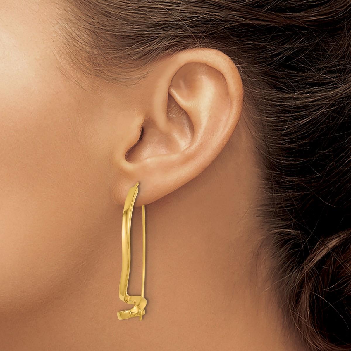Moderno Curata Orecchini a goccia astratti in oro giallo 14K in vendita