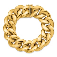 Pulsera italiana Curata de oro amarillo de 18 quilates y eslabones gruesos de 8 pulgadas