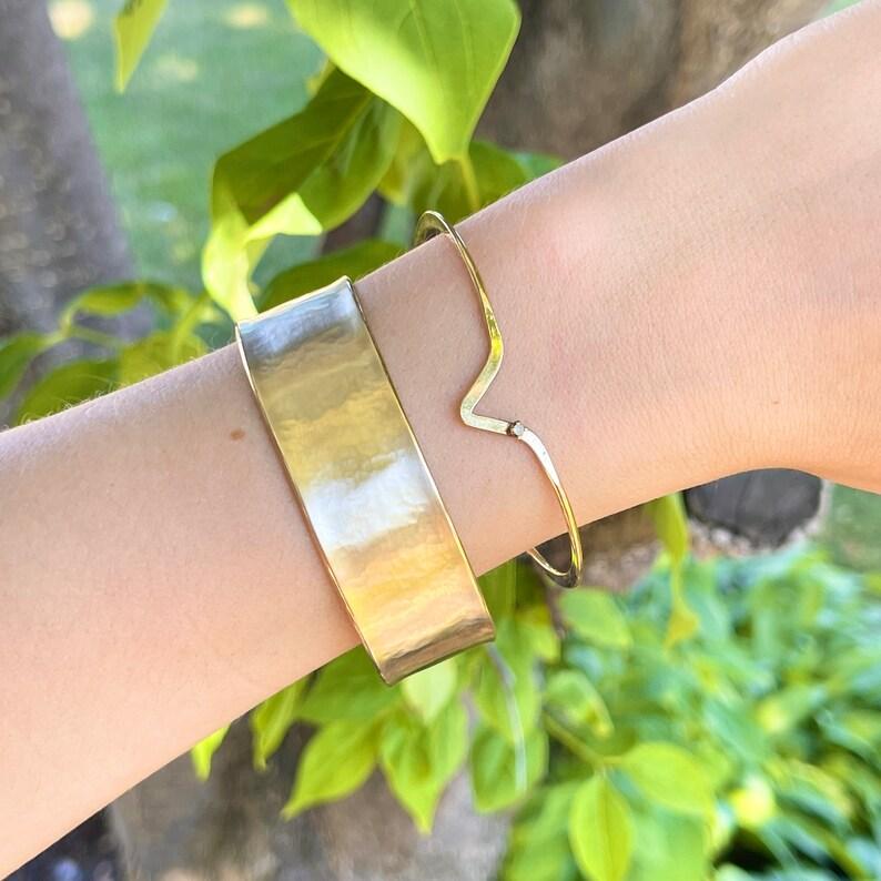 hammered gold bangle bracelet