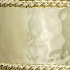 Curata Italian Solid 14k Yellow Gold 37mm Rope Edge Cuff Bangle Bracelet