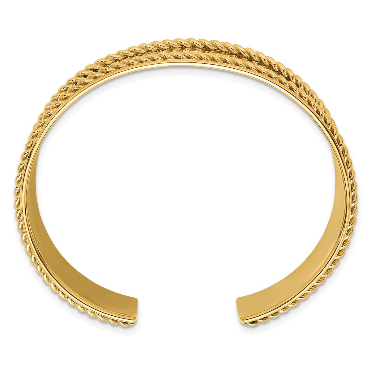 Donna Curata Bracciale in oro giallo massiccio 14k con bordo a corda in vendita