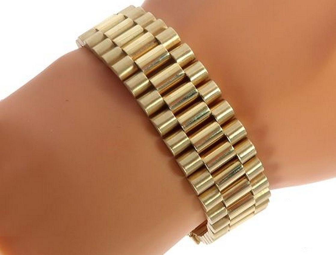 Curata Bracelet italien à maillons panthère en or jaune massif 18 carats pour homme Neuf - En vente à Great Neck, NY