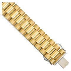 Curata Italian Solid 18k Yellow Gold Gentlemen's Panther Link Bracelet