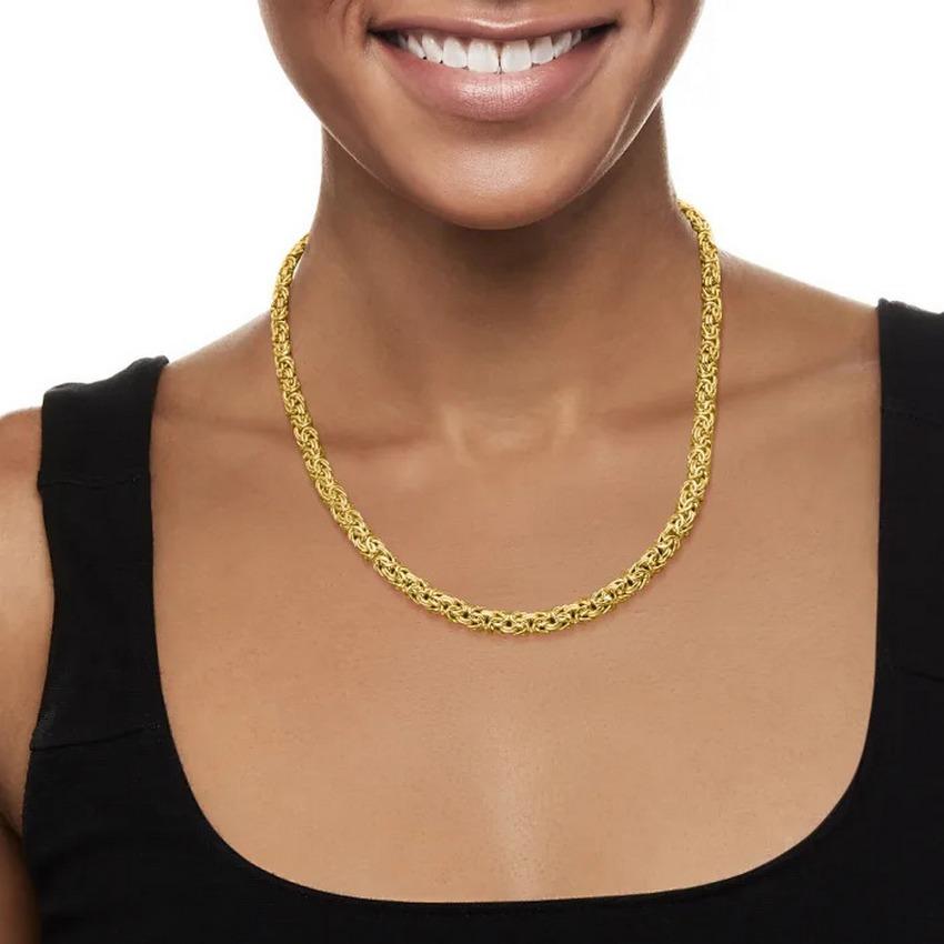 Byzantin Curata Collier d'affirmation byzantin en or jaune massif 18 carats, Italie en vente