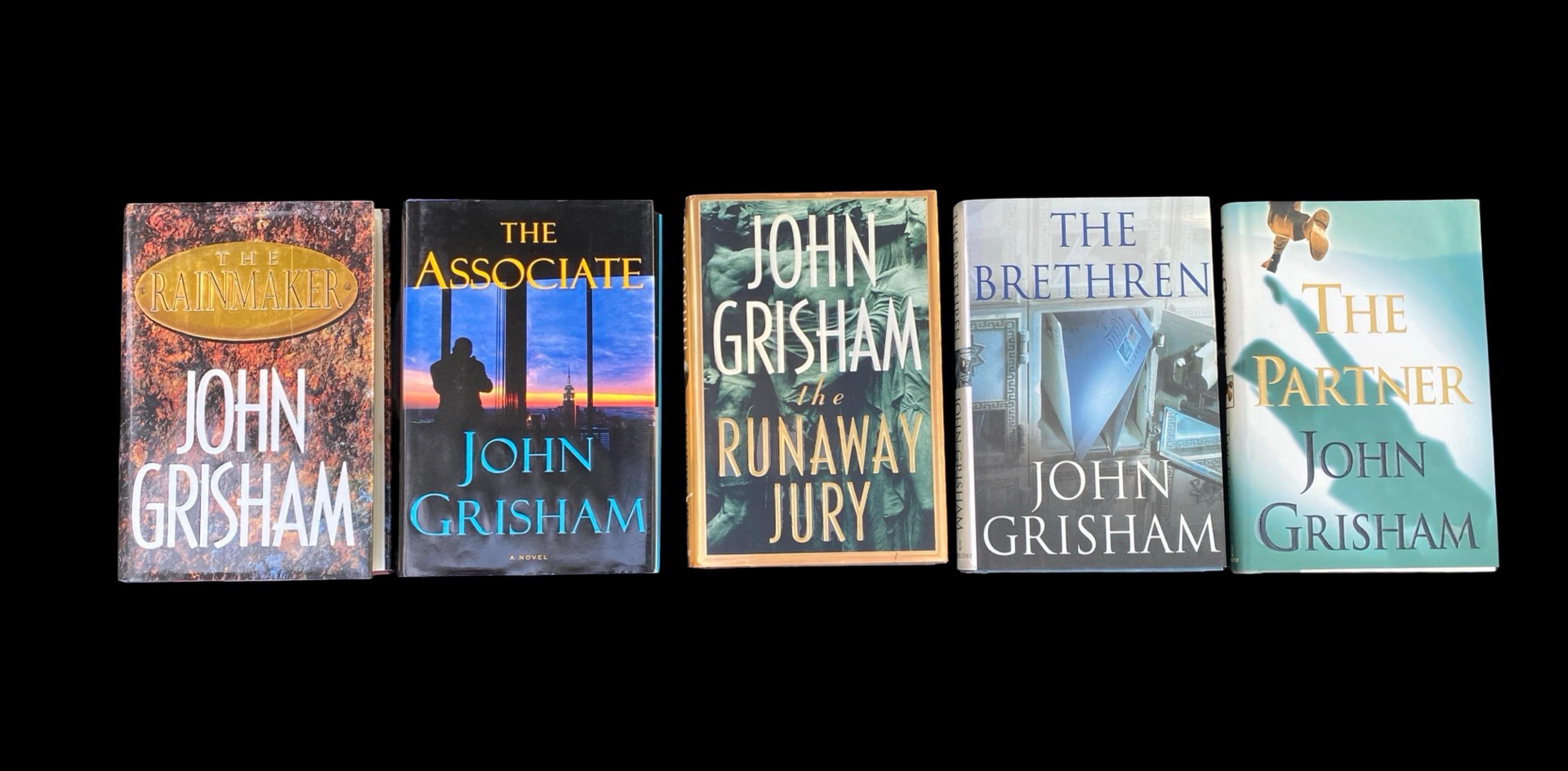 Hand-Crafted Curated John Grisham Set of 10 Slip-Covered Books for Library/Media Room Display For Sale