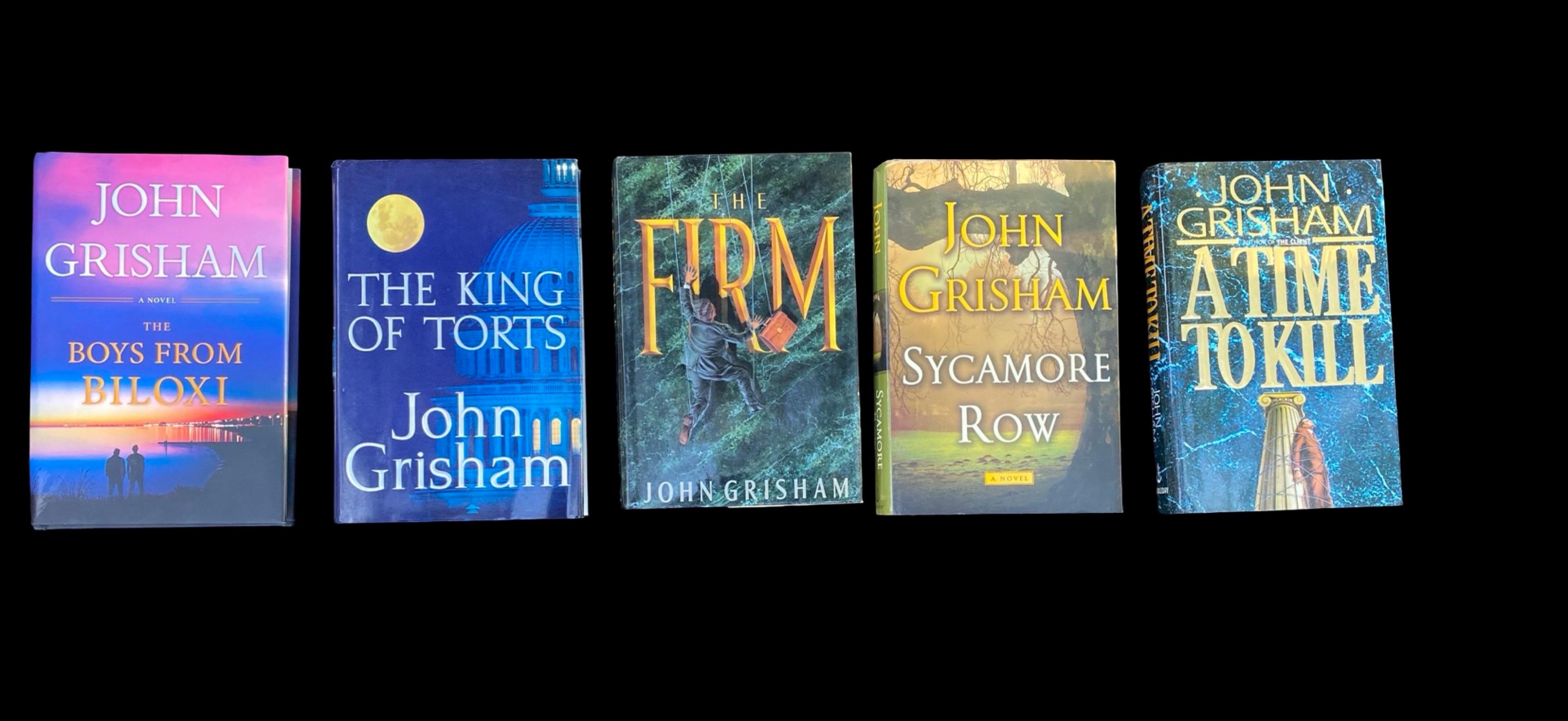 Curated John Grisham Set of 10 Slip-Covered Books for Library/Media Room Display In Good Condition For Sale In Palm Springs, CA