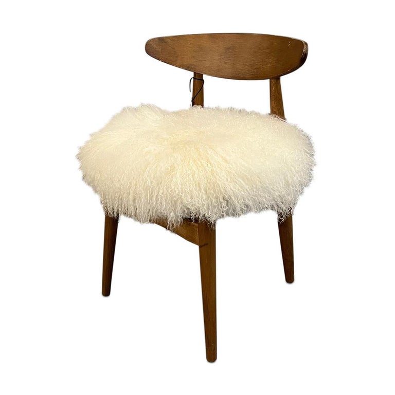 Curated MidCentury Dining / Office / Accent Chair with New Fur in the