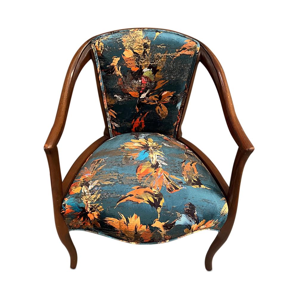 Curated Traditional Arm Chairs with New Silk Upholstery, 'Pair' 3