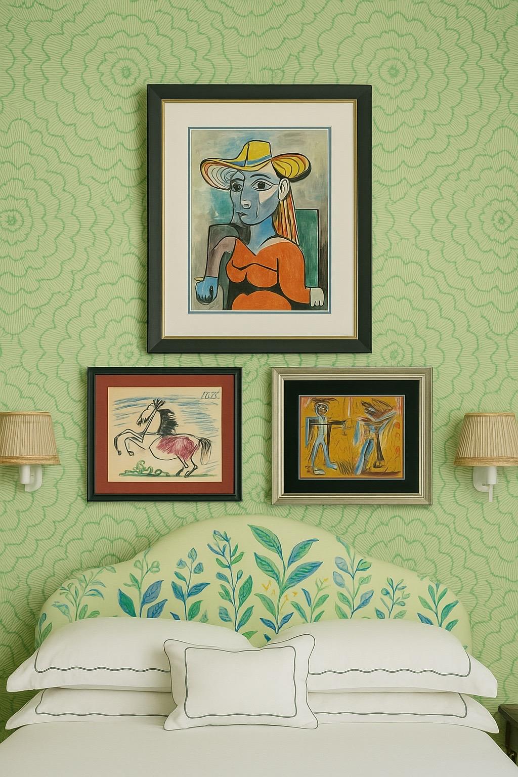 Curated Vintage Gallery Wand Authentic 3-teilige Kunstsammlung gerahmte Kunstgalerie, gerahmte Kunstgalerie (Böhmisch) im Angebot