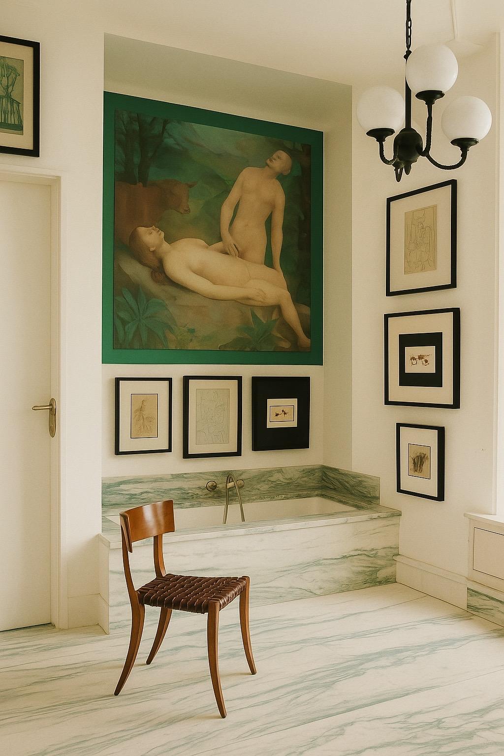 Curated Vintage Gallery Wand Authentic 3-teilige Kunstsammlung gerahmte Kunstgalerie, gerahmte Kunstgalerie (Französisch) im Angebot