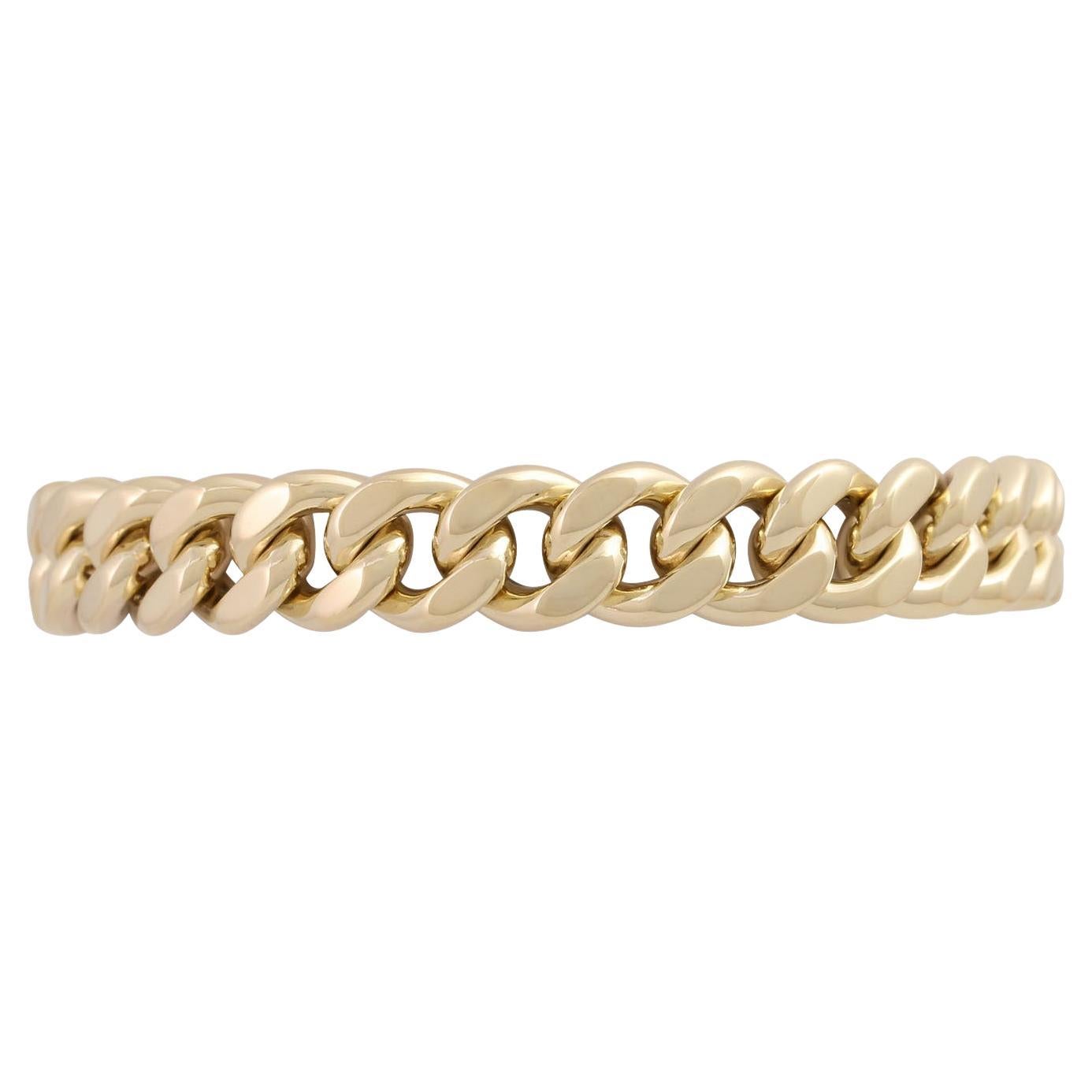Solid　Gold　with　Cuban　Lobster　Beveled　5.75mm　8-　14k　Curb　Bracelet　Secure　White　Clasp　Chain　Lock