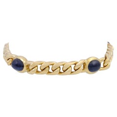 Curb Bracelet with 4 Sapphire Cabochons