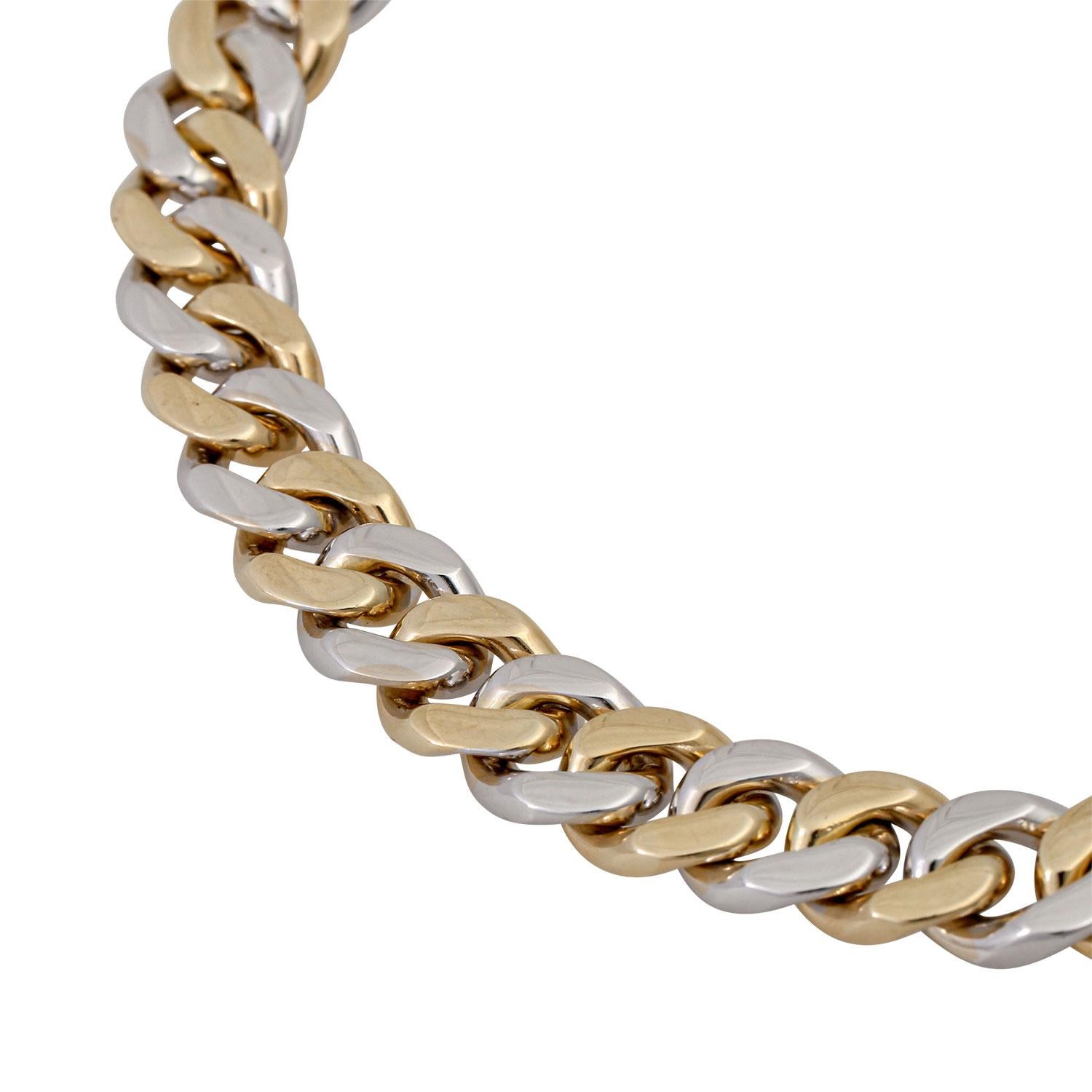 Men's Curb Chain, GG/WG 14K For Sale