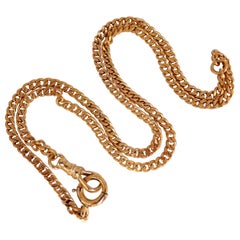 Curb Chain Link Necklace Larger Clasp 14 Karat