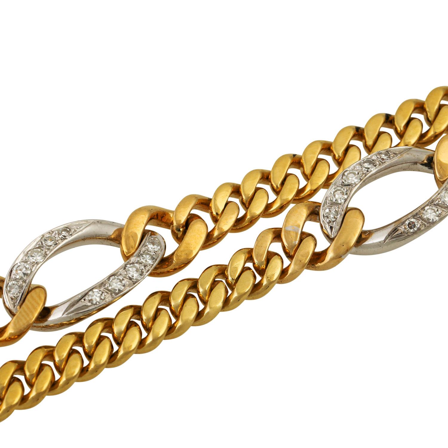 Curb Chain with 40 Octagonal Diamonds For Sale 1