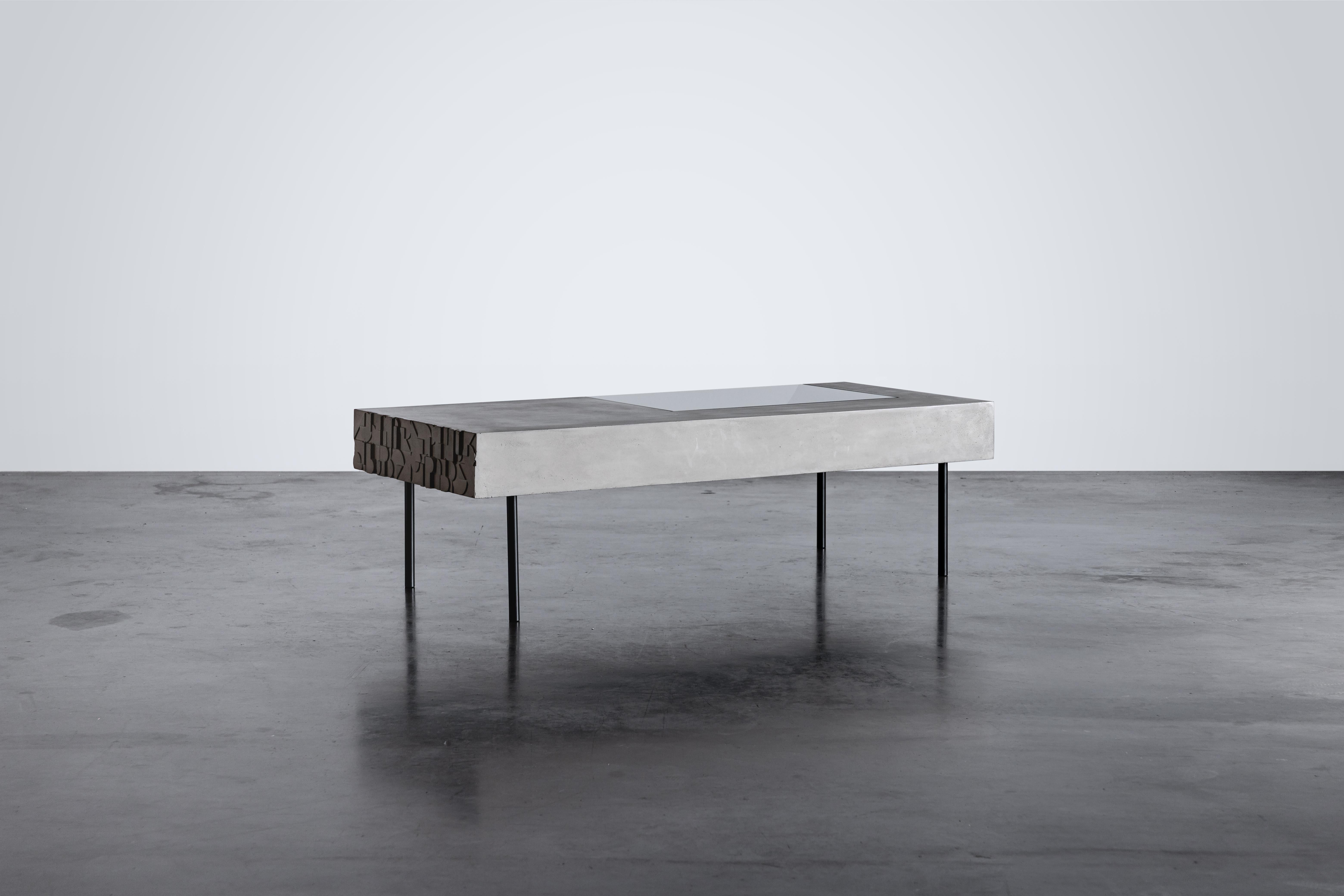 Powder-Coated Curb Coffee Table For Sale