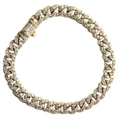 Curb Link Diamantarmband mit 261 runden Diamanten, 3,75 Karat