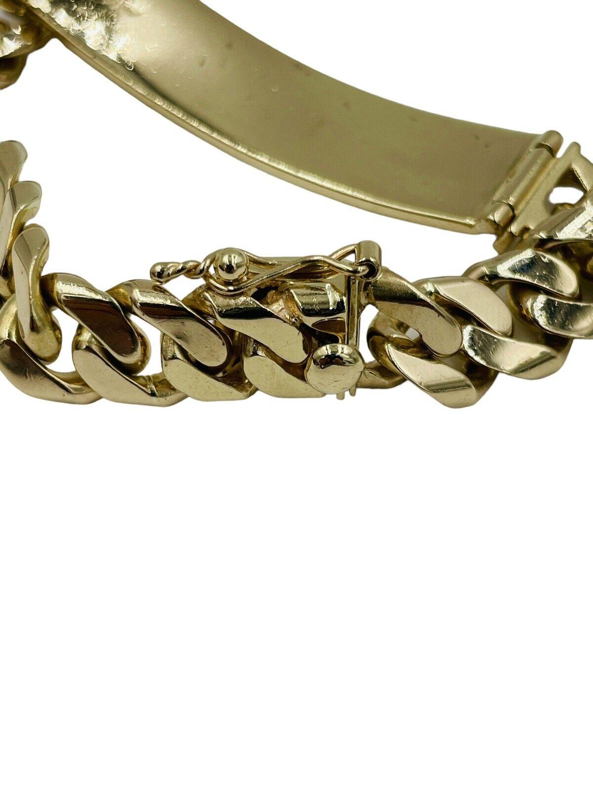 Contemporary Curb Link Yellow Gold ID Bracelet 
