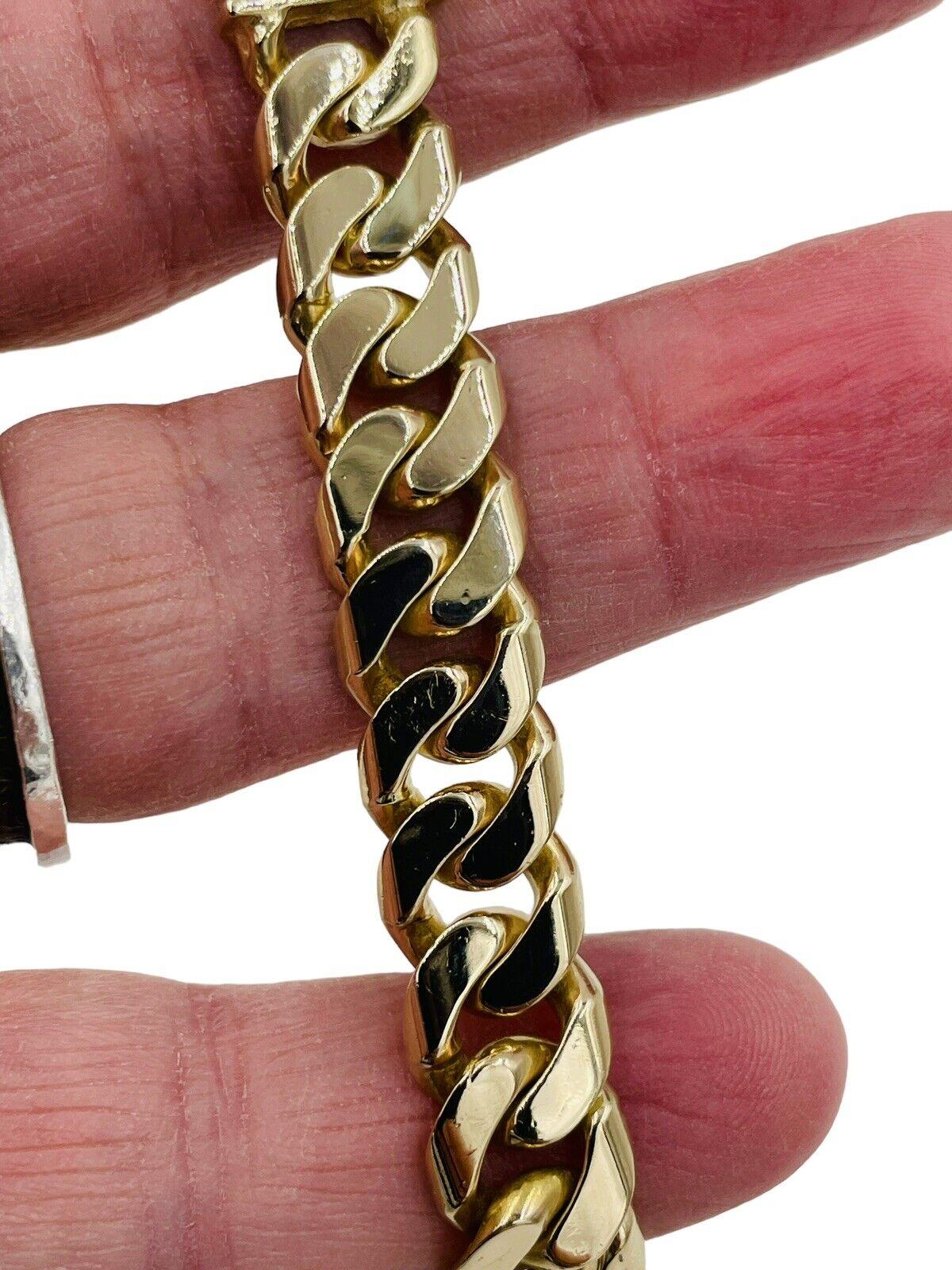 Curb Link Yellow Gold ID Bracelet  2