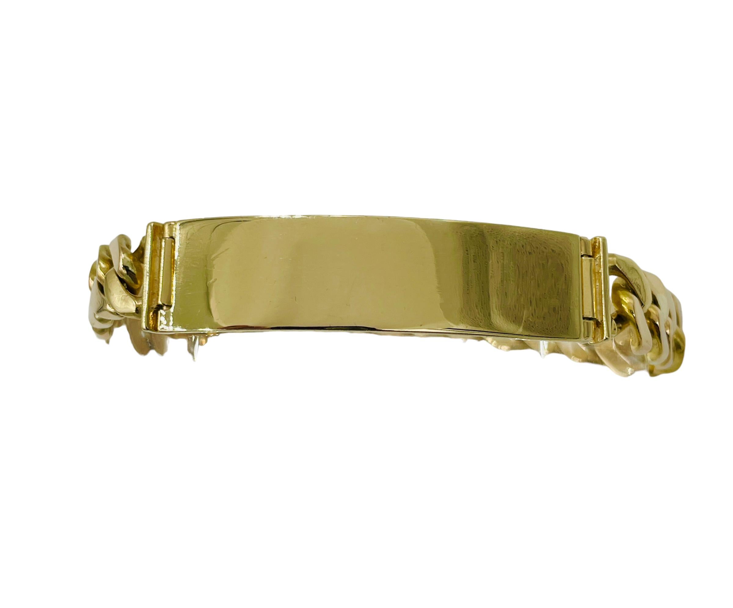Curb Link Yellow Gold ID Bracelet  4