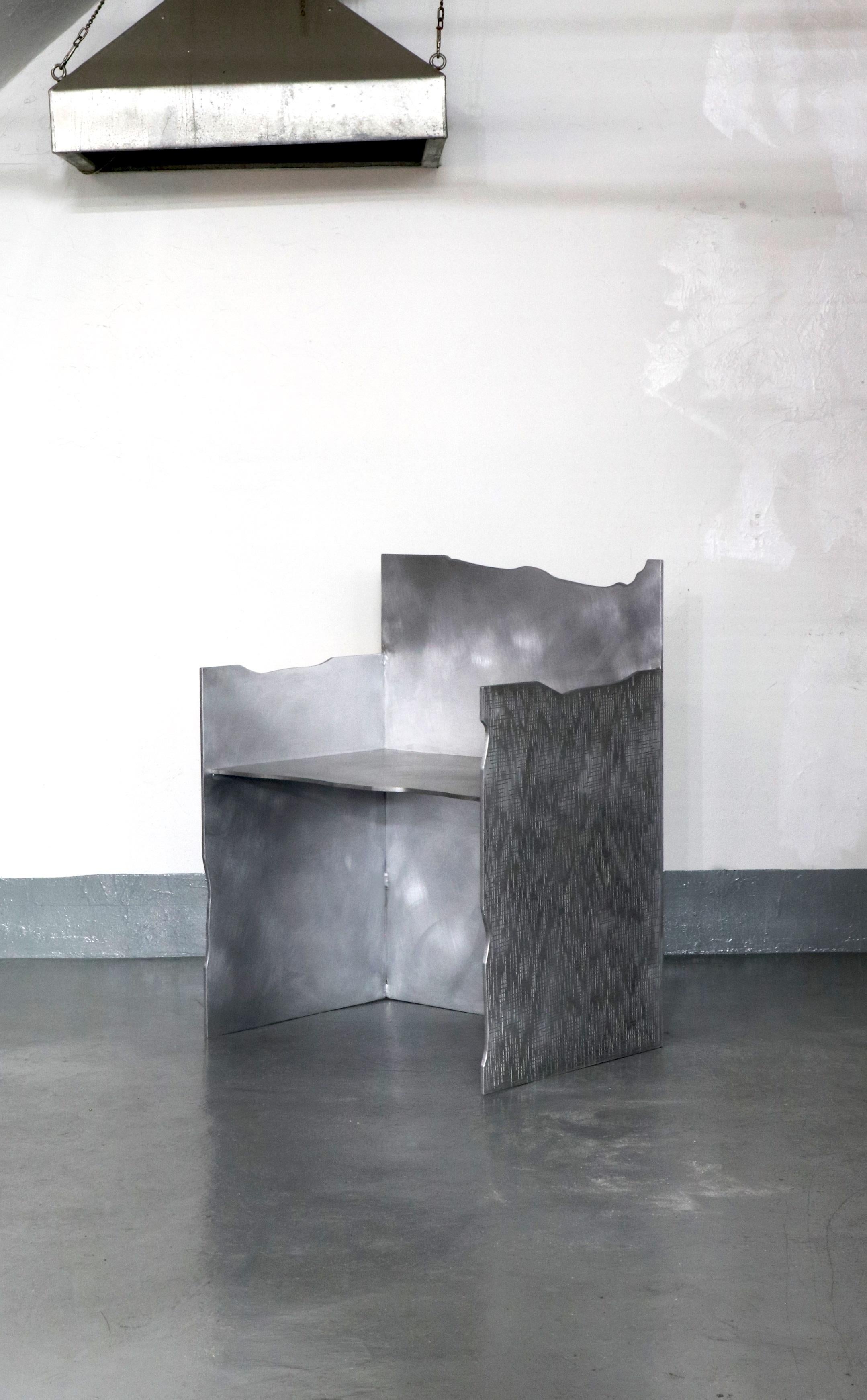 Cure 03 armchair by Sundo Yoon.
Dimensions: D50 x W70 x H90 cm.
Materials: Aluminum.

Cure Series - Sundo Yoon
'The Cure Series is a series of works by designer Sundo Yoon based in Korea.
 The Cure series feels that the low self-esteem and
