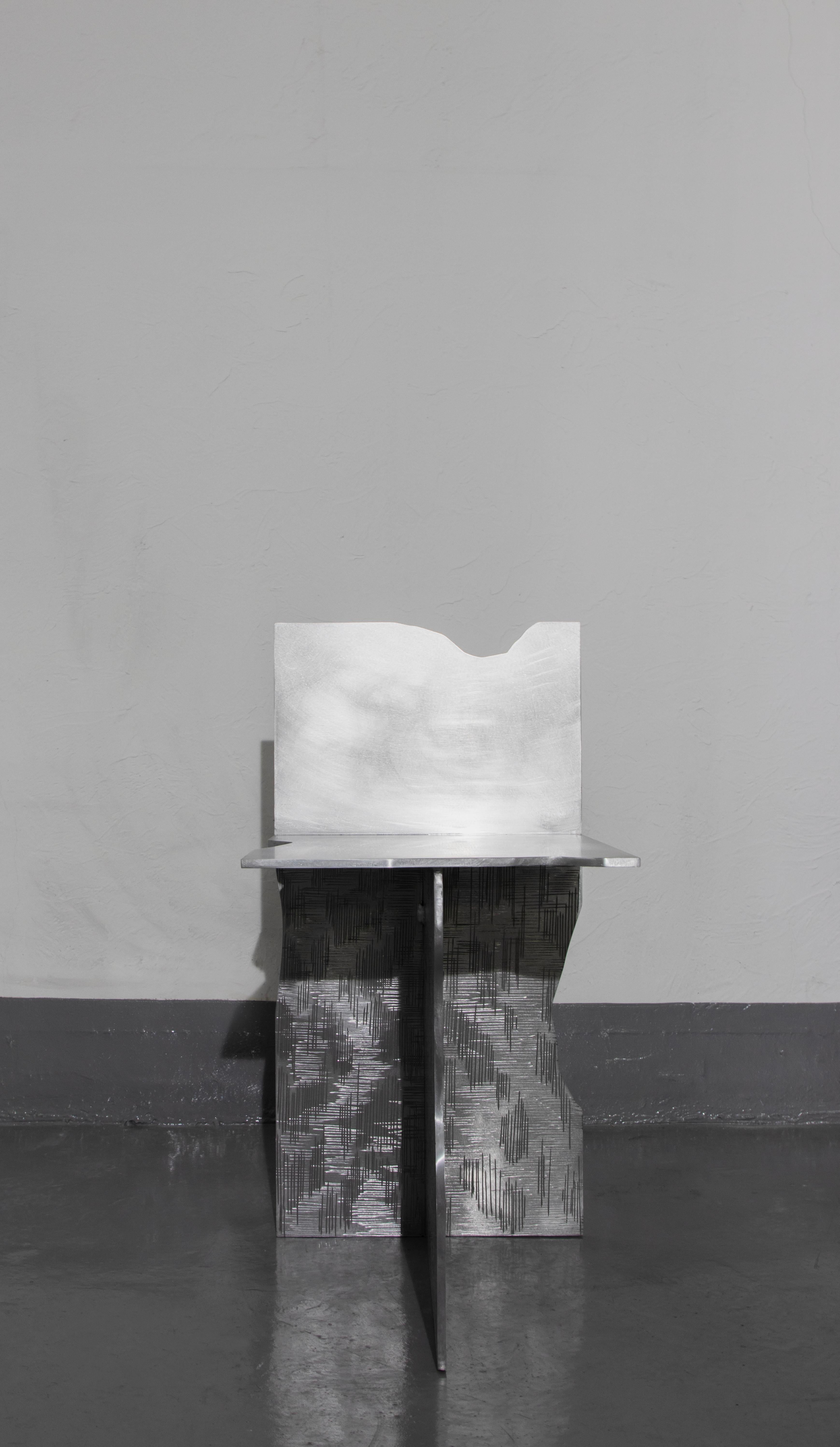 Cure 04 chair by Sundo Yoon.
Dimensions: D35 x W50 x H70 cm.
Materials: Aluminum.

Cure Series - Sundo Yoon
'The Cure Series is a series of works by designer Sundo Yoon based in Korea.
 The Cure series feels that the low self-esteem and