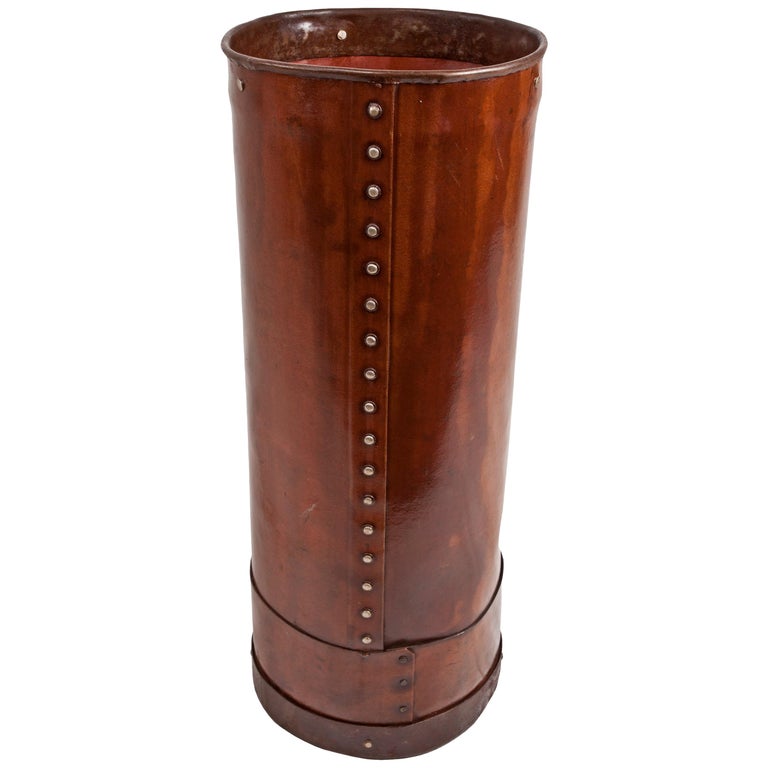 Cured Leather Umbrella Stand at 1stDibs