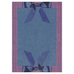 Curfew Bow Contemporary Handknotted Wool Rug Rankin Rugs 'Blue'